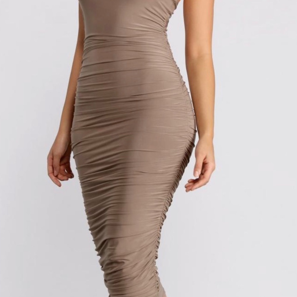 Taupe midi dress